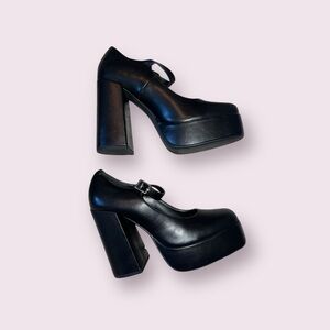 Black Platform Mary Jane Heels